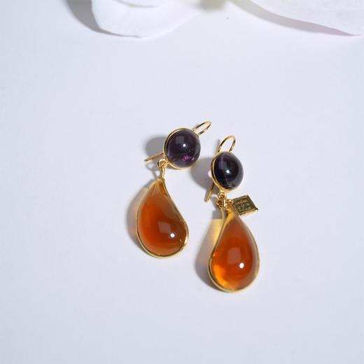 北京仓｜Loulou de la Falaise-LARMES-葡萄琥珀 双色 耳环［法国设计师］ 商品图1