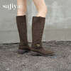 预售|Safiya/索菲娅2025波嬉风时尚通勤及膝尖头加绒复古高筒西部靴SFD4119M01 商品缩略图11