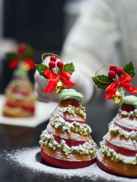 抹茶树莓开酥羊角圣诞帽子 商品图2