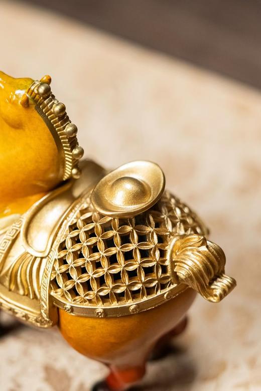 B-TP-HJ-A053-2 纯铜马上有钱盘香炉礼盒款-祥瑞橙/富贵红 商品图2