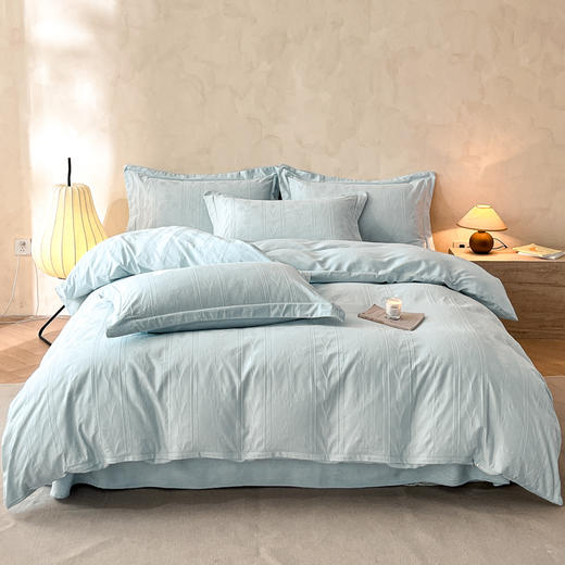 【换季出清】自然醒60支A版全棉加厚立体提花B版高克重牛奶绒四件套HS 商品图1