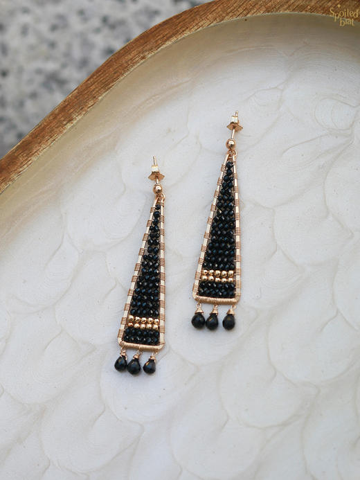 SpoiledBrat Jewelry塔型尖晶石金珠耳钉 商品图0