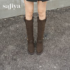 预售|Safiya/索菲娅2025波嬉风时尚通勤及膝尖头加绒复古高筒西部靴SFD4119M01 商品缩略图9