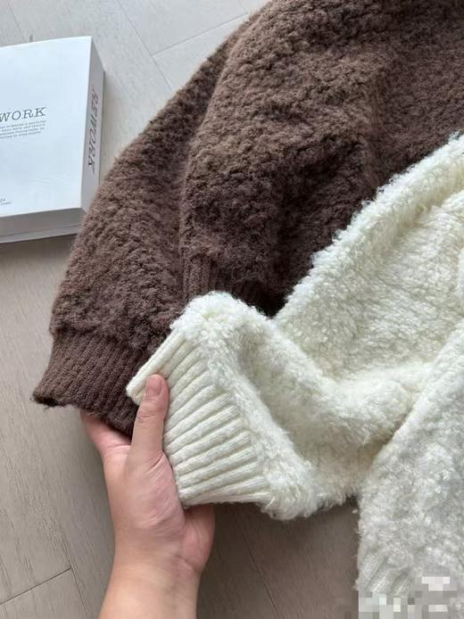 女王节抢购价-不支持退 清！不支持退货 【自营】超值促→冬季新品毛巾圈圈连帽毛衣开衫女气质优雅通勤双色-喜出 商品图7