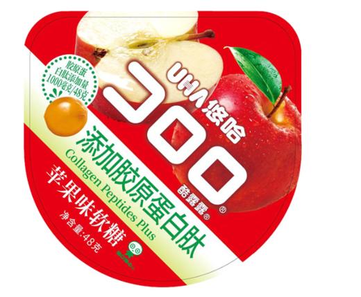 UHA悠哈酷露露胶原蛋白肽苹果味果汁软糖水果糖儿童休闲零食48g/袋 商品图1