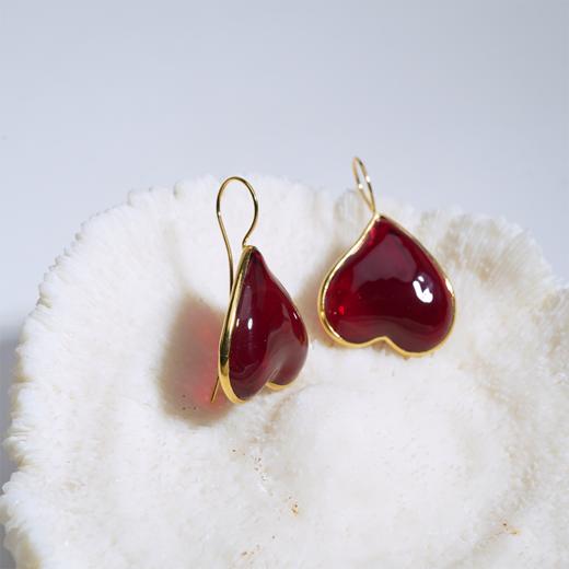 北京仓｜Loulou de la Falaise-Clover-勃垦第红 爱心 耳环［法国设计师］ 商品图3