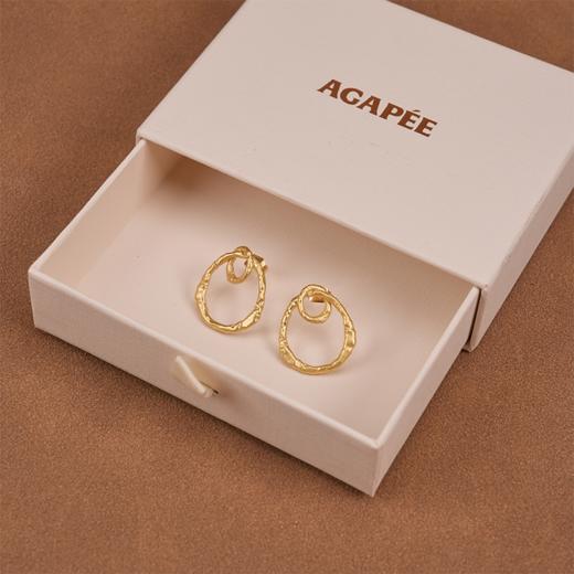 北京仓｜Agapee-KYTHERA-金色 两个圆环 锤纹 耳环［法国设计师］ 商品图7