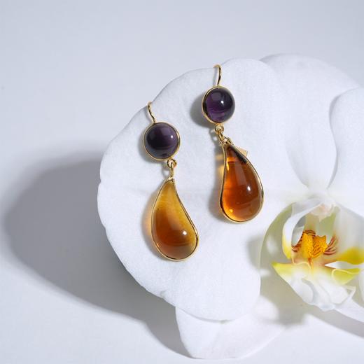 北京仓｜Loulou de la Falaise-LARMES-葡萄琥珀 双色 耳环［法国设计师］ 商品图0
