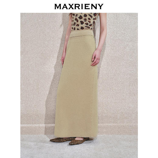 玛克门店发货：MAXRIENY精致日常感毛呢半裙长裙(货号:MC85SK785) 商品图2