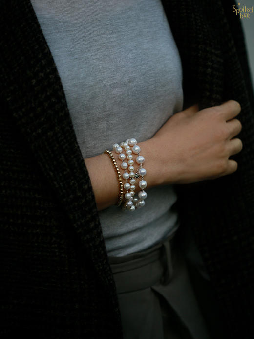 SpoiledBrat Jewelry925纯银摇滚珍珠手链 商品图2
