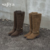预售|Safiya/索菲娅2025波嬉风时尚通勤及膝尖头加绒复古高筒西部靴SFD4119M01 商品缩略图4