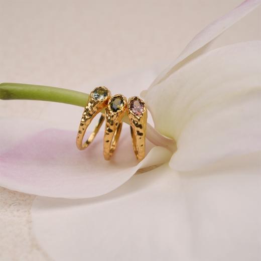 北京仓｜Agapee-Maria Mini Celadon-青瓷色 锤纹 迷你 戒指［法国设计师］ 商品图4