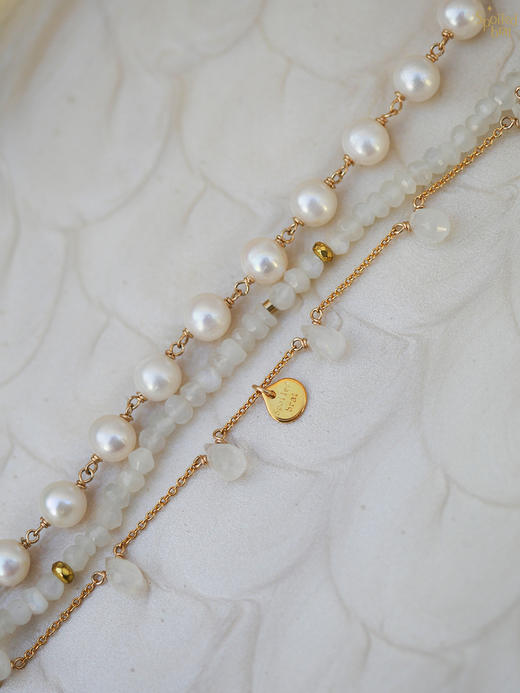SpoiledBrat Jewelry三层珍珠月光石手链 商品图2