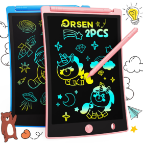 美国 ORSEN 8.5英寸LCD儿童手写板 多彩涂鸦绘画板 一键删除