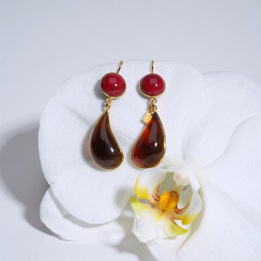 北京仓｜Loulou de la Falaise-LARMES-车厘子枫糖 双色 耳环［法国设计师］ 商品图0