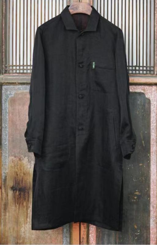 盛唐牡丹 | 人字纹香云纱男士风衣 商品图0