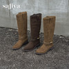 预售|Safiya/索菲娅2025波嬉风时尚通勤及膝尖头加绒复古高筒西部靴SFD4119M01 商品缩略图8