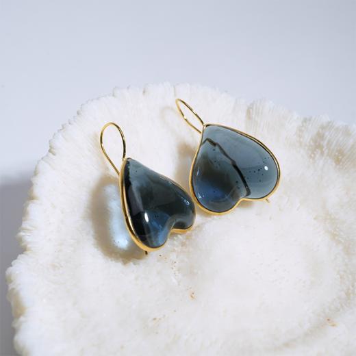 北京仓｜Loulou de la Falaise-Clover-水墨蓝 爱心水滴 耳环［法国设计师］ 商品图3