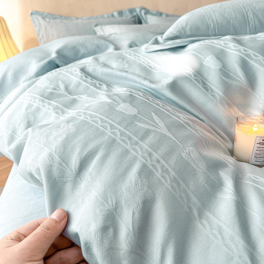【换季出清】自然醒60支A版全棉加厚立体提花B版高克重牛奶绒四件套HS 商品图6