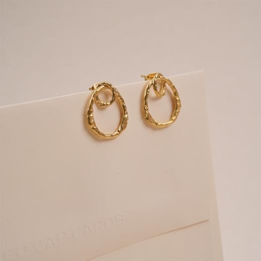 北京仓｜Agapee-KYTHERA-金色 两个圆环 锤纹 耳环［法国设计师］ 商品图4
