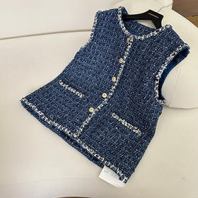 良木礼编织粗花呢马甲（Q259136）