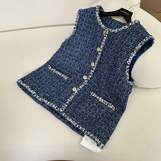 良木礼编织粗花呢马甲（Q259136） 商品图0