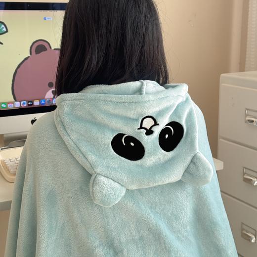 自然醒带帽披肩毯子熊猫和熊午休毯带帽毯JY 商品图8