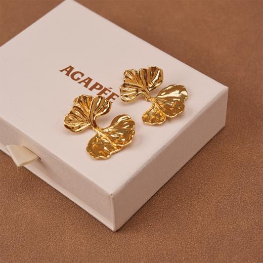 在途4周到｜Agapee-KYTHERA-金色 两片花瓣 耳环［法国设计师］ 商品图6