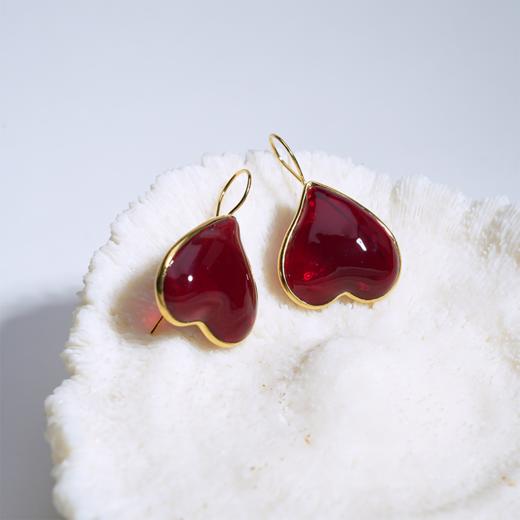 北京仓｜Loulou de la Falaise-Clover-勃垦第红 爱心 耳环［法国设计师］ 商品图0