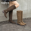 预售|Safiya/索菲娅2025波嬉风时尚通勤及膝尖头加绒复古高筒西部靴SFD4119M01 商品缩略图12
