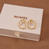 北京仓｜Agapee-KYTHERA-金色 两个圆环 锤纹 耳环［法国设计师］ 商品缩略图5