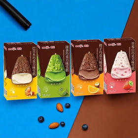 明治橙子巧克力/巴旦木巧克力/草莓白巧克力/抹茶巧克力味雪糕140G(4支彩盒装)
