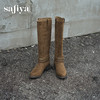 预售|Safiya/索菲娅2025波嬉风时尚通勤及膝尖头加绒复古高筒西部靴SFD4119M01 商品缩略图7