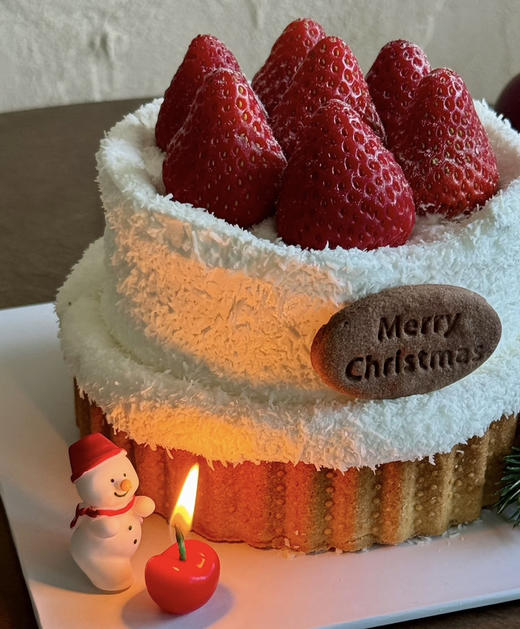 小雪人草莓派（固定6寸）前面字可换 商品图3