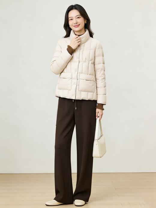 M1LI臣禾	【米白加绒云朵智慧裤】 松紧腰直筒休闲裤	JZ254060193 商品图13