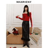 MAXRIENYMAXRIENY优雅一字肩针织红色上衣女(货号:MC85SW761) 商品缩略图1