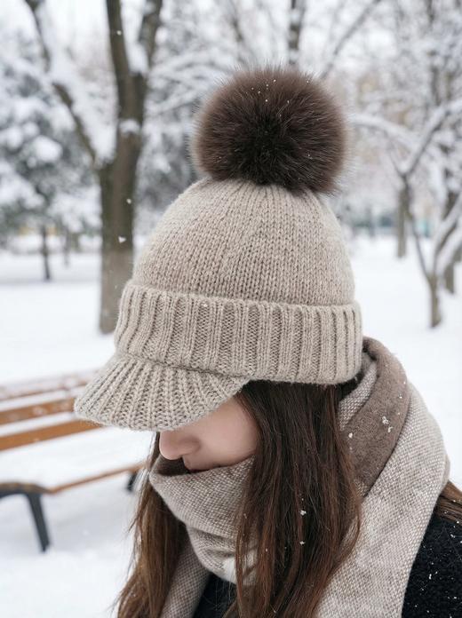 北京仓｜CA4LA-FUWA CAP3-绒球球 毛线帽（灰色）［日本设计师］ 商品图0