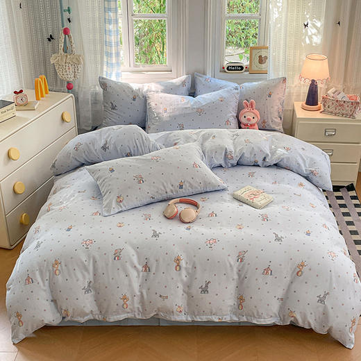 【春夏上新】自然醒INS卡通小清新A类全棉双层纱四件套NH185186 商品图3