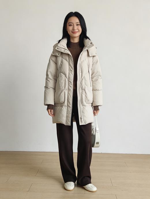 安诺Sakura Sprite【倍暖羽绒】弧形口袋连帽休闲羽绒服	LDWGY121 商品图1