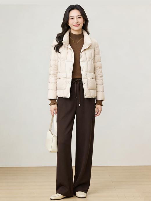 M1LI臣禾	【米白加绒云朵智慧裤】 松紧腰直筒休闲裤	JZ254060193 商品图12