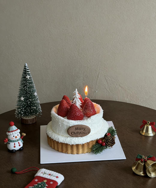 小雪人草莓派（固定6寸）前面字可换 商品图1