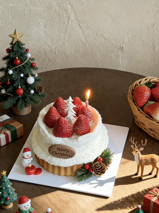 小雪人草莓派（固定6寸）前面字可换 商品图2