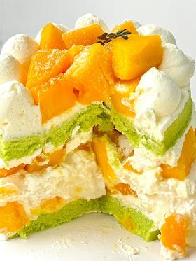 椰香芒果斑斓小蛋糕