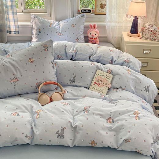 【春夏上新】自然醒INS卡通小清新A类全棉双层纱四件套NH185186 商品图9
