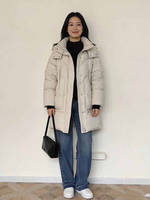 安诺Sakura Sprite【倍暖羽绒】弧形口袋连帽休闲羽绒服	LDWGY121 商品图5