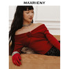 MAXRIENYMAXRIENY优雅一字肩针织红色上衣女(货号:MC85SW761) 商品缩略图2