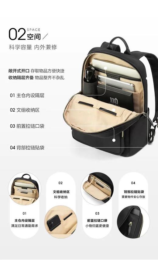 新秀丽Samsonite 轻便防水 双肩 中号休闲女背包 商品图5