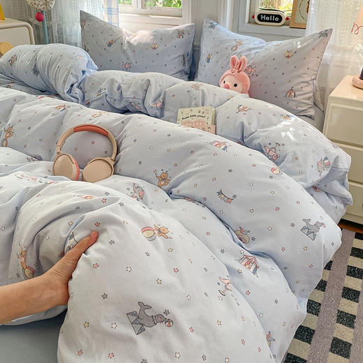 【春夏上新】自然醒INS卡通小清新A类全棉双层纱四件套NH185186 商品图10