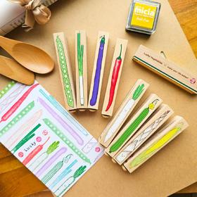 micia美日 开运蔬菜手帐印章套装 邮戳 中国吉祥祝福