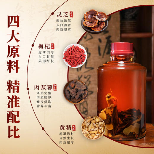 养生季节（黄精肉苁蓉酒）2.5L玻璃坛装，精美礼盒，精选灵芝 枸杞 黄精 肉苁蓉 4味国企原料，科学配比，充分侵泡 商品图1